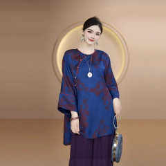 2025新款高端轻奢香云纱老料女装秋季新款新中式国风衬衫洋气上衣