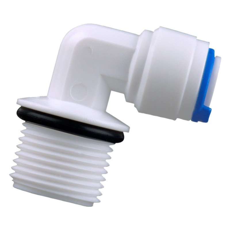 Comercio al por mayor 2 puntos enchufe rápido purificador de agua Conector 3 puntos dientes vuelta 2 puntos tubo codo con junta tórica conector de la bomba de agua 4046