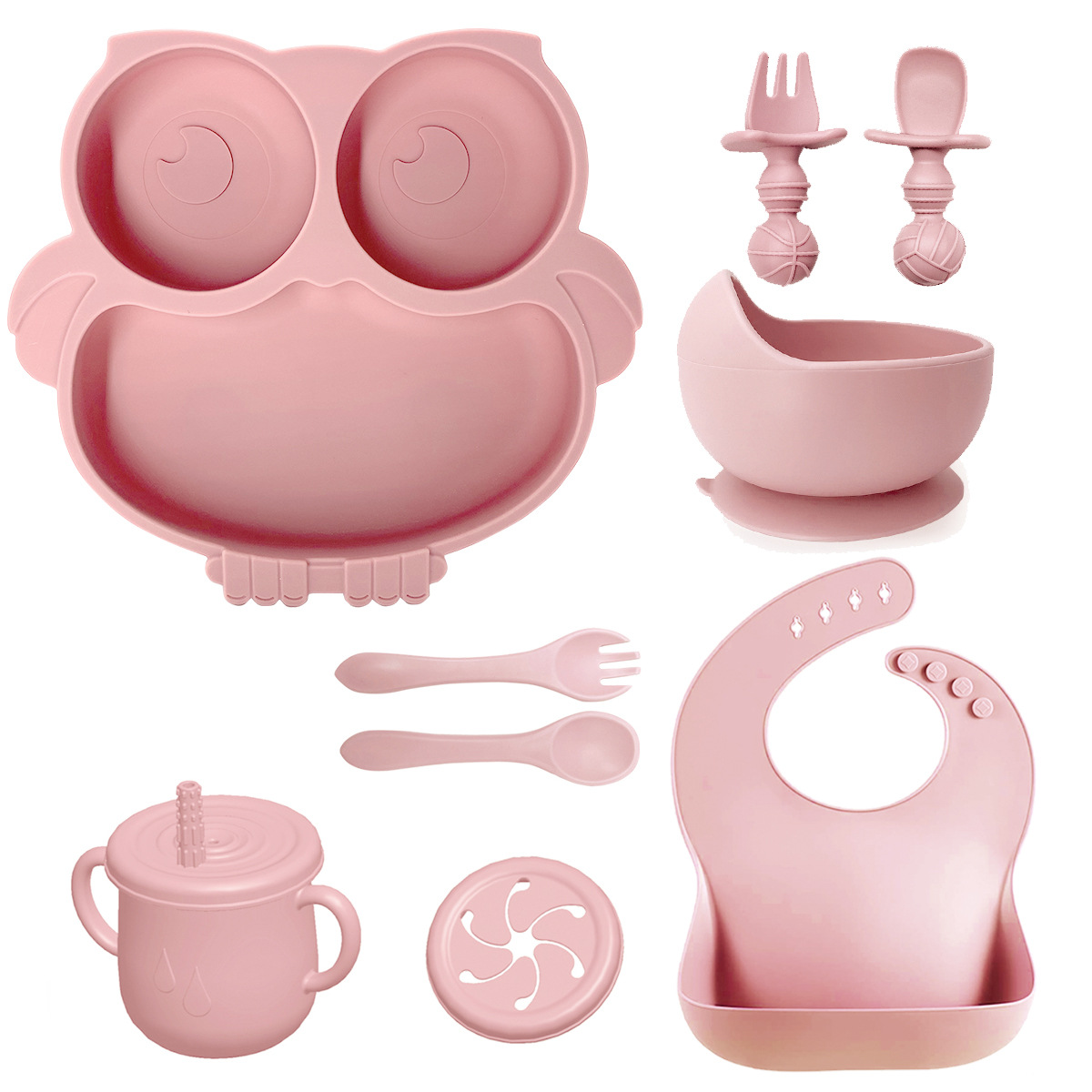 Nuevos productos de silicona cucharas para bebés, cubiertos para niños, cucharas para cubículos, cucharas para cubículos