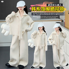 女童围巾毛衣套装2025秋装新款时髦中大童韩系穿搭一整套儿童装