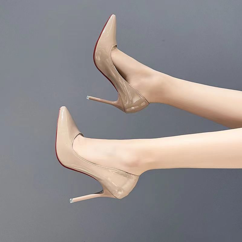 Apricot color (9cm) note: the bottom of the shoe does not have diamonds