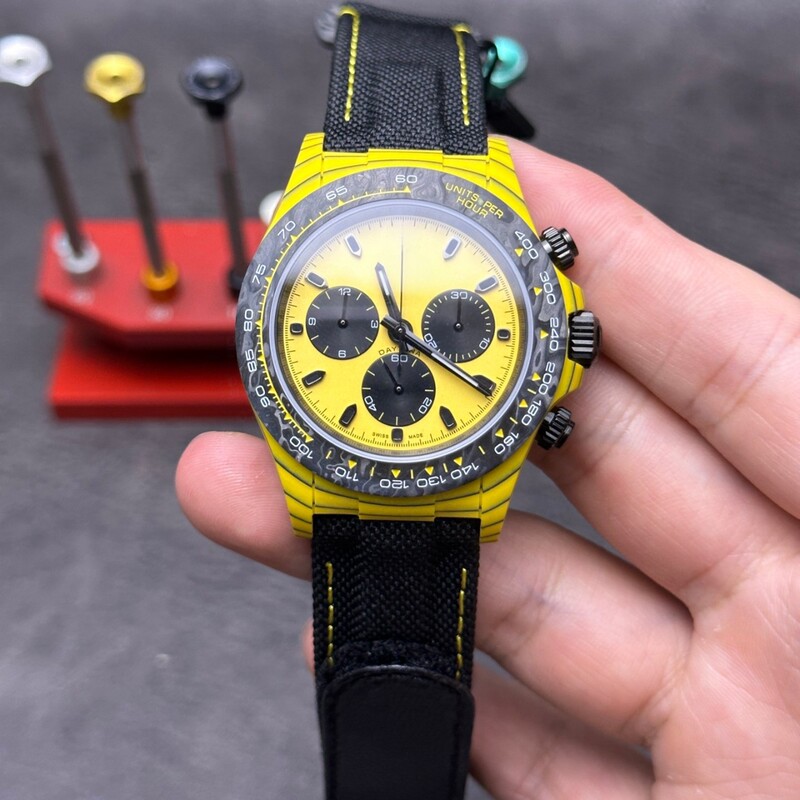 Daytona Mechanical Watch Fully Automatic Waterproof Carbon Fiber Watch Multi-Function Chronograph Fully Automatic Mechanical Watch for Men