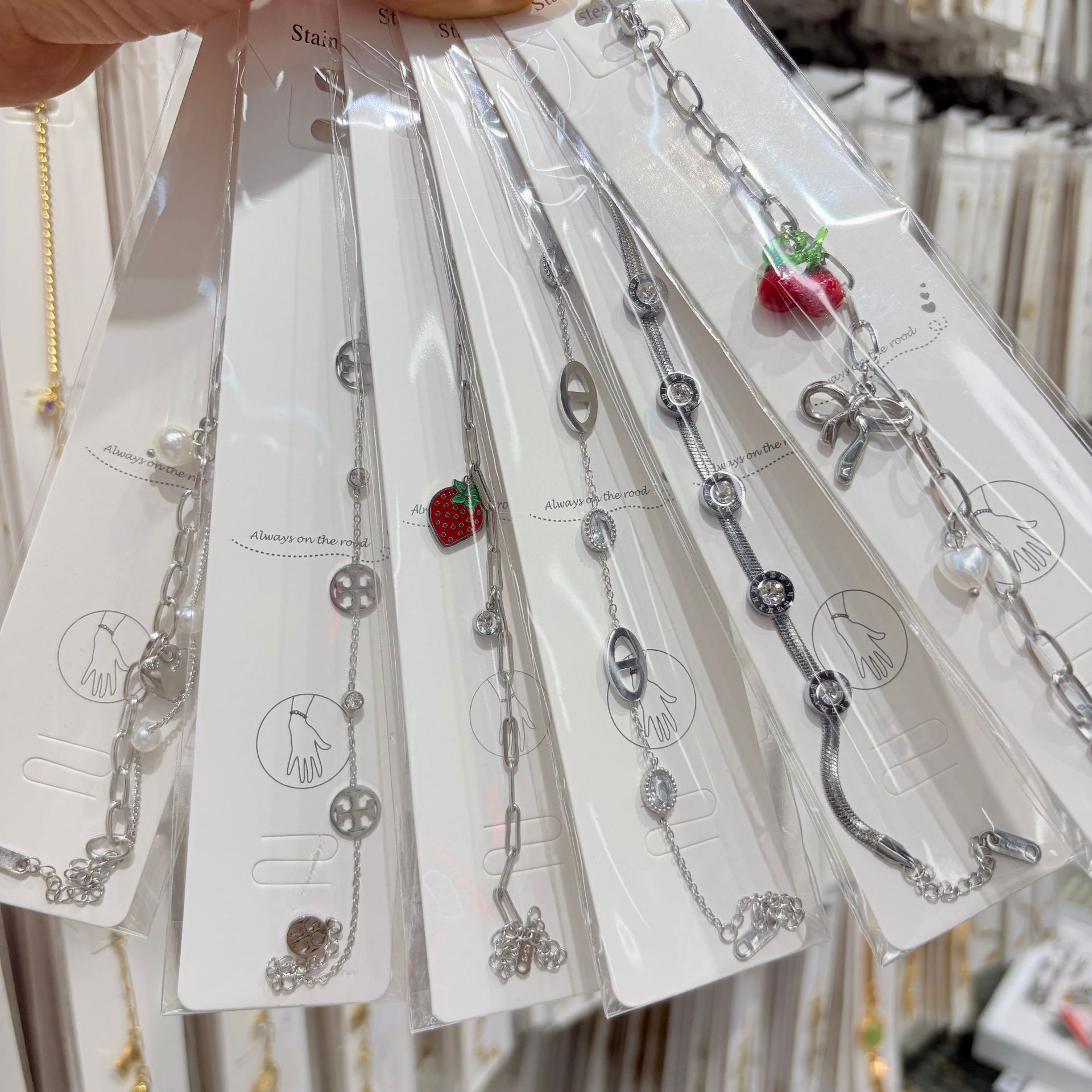 Fresh cute elegant universal bracelet stainless steel