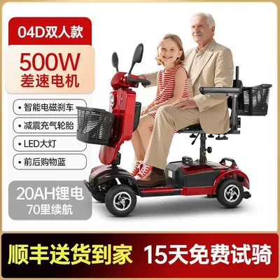 Small Low-Speed Battery Car — Qatlanan elektrik velosipedlər - 20a-lithium-battery-double-seat-windshield-front-and-rear-shopping-baskets