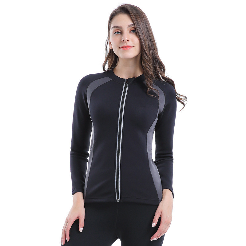 Sweaty Suit Women's Diving Suit Spring and Summer Running Fitness Jumper Suit Weight-loss Suit Sweaty Burst Suit Sports Cardigan