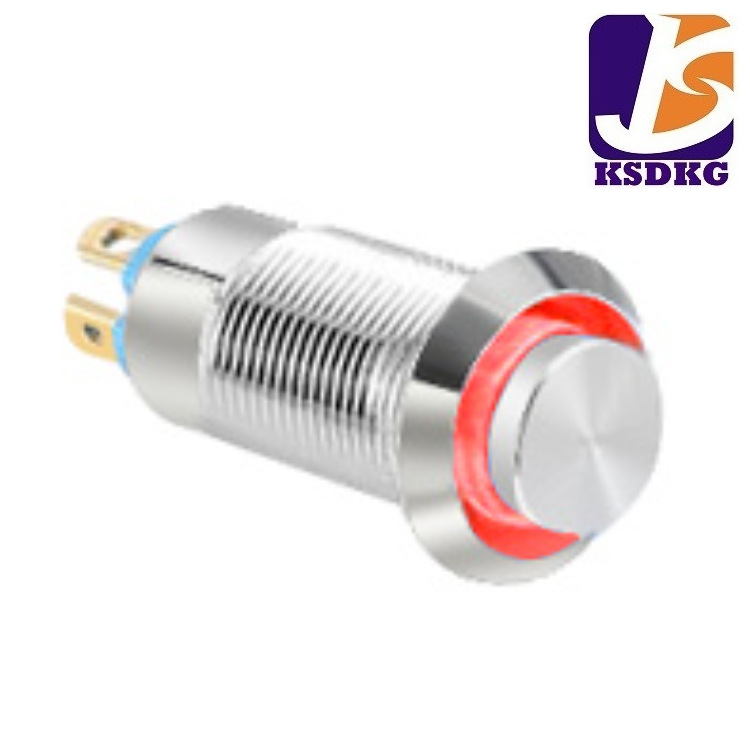 厂家供应 10MM LED带灯金属按钮开关 防水 防尘 防爆按钮开关