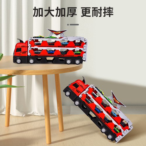 Children's educational alloy storage container engineering vehicle deformation large truck track ejection car 6 boy toy 3 years old