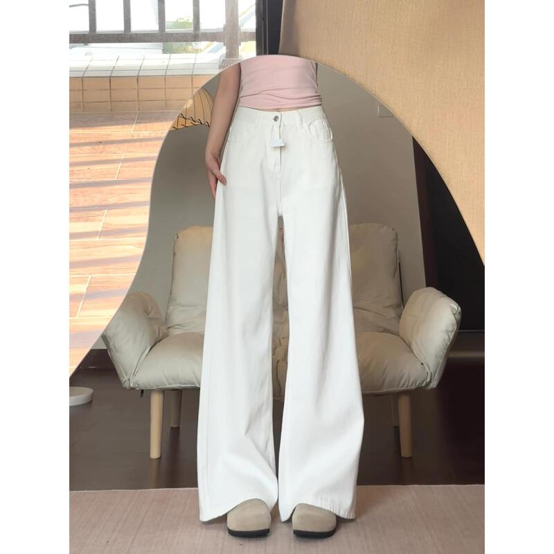 2025 Summer High-Waisted Slimming Wide-Leg Jeans with Drape, Versatile Loose Artistic Petite Commuter Straight Pants 2025 Summer High-Waisted Slimming Wide-Leg Jeans with Drape, Versatile Loose Artistic Petite Commuter Straight Pants