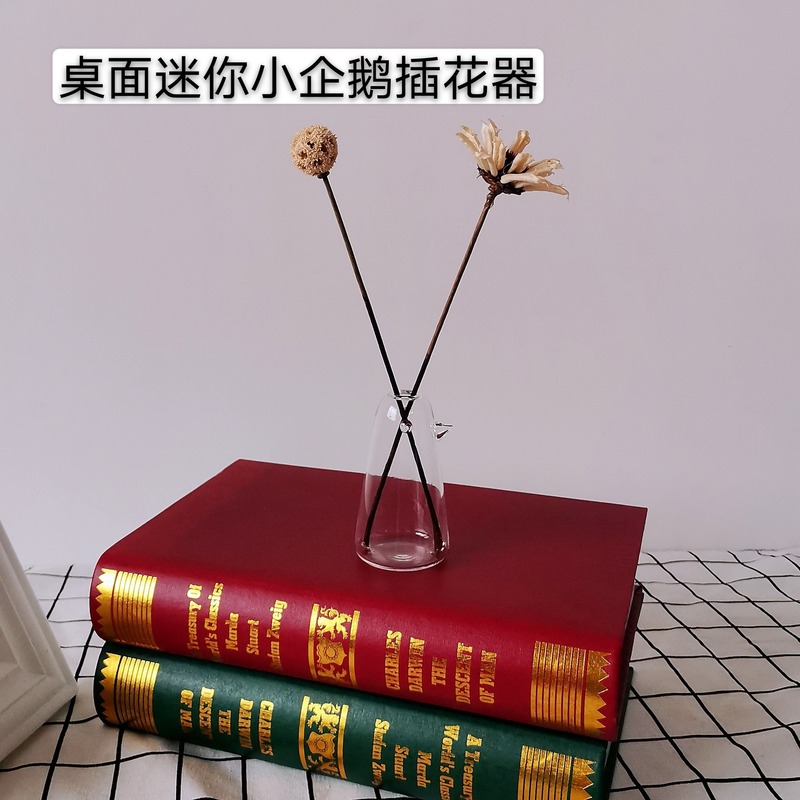 卓上ミニペンギンガラス花瓶 水耕栽培植物用 小花瓶 フルーツフォーク 生産供給卸売 クリエイティブ|undefined