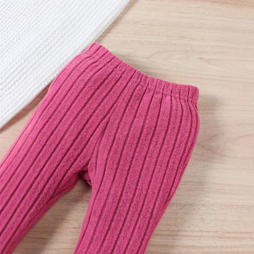 International Trade Cross-Border Children's Autumn Outfit: Long-Sleeve T-Shirt and Fashionable Warm Bell Bottom Pants Set, Suitable for Ages 1-8