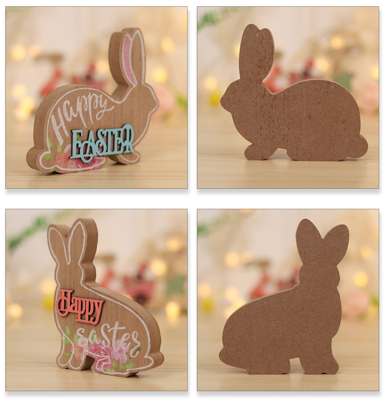 Easter Cute Rabbit Wood Party Decorative Props display picture 1
