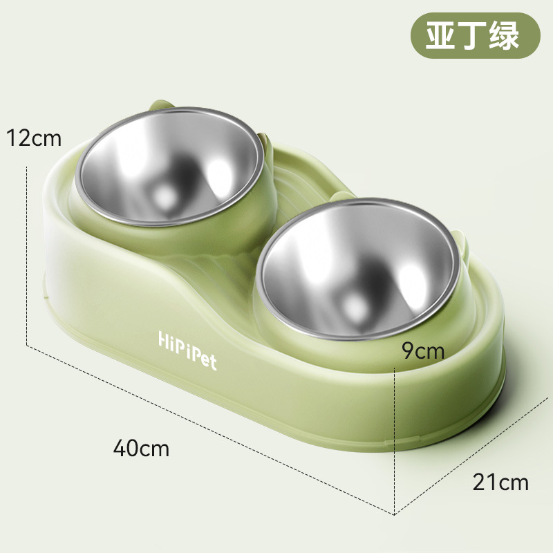 Suministros transfronterizos para mascotas, área de humedad de alimentos, tazones dobles de cerámica para gatos lindos, tazones para gatos anti-volcado, tazones para beber, tazones para perros, tazones para mascotas