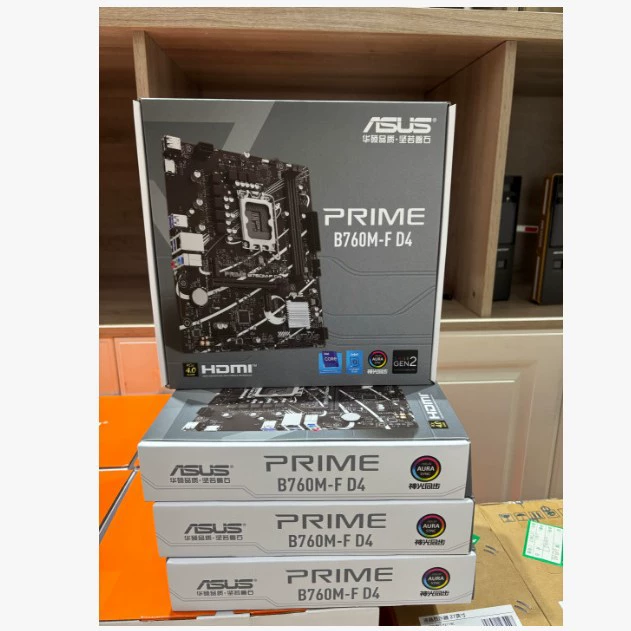 Материнская плата ASUS PRIME B760M-F D4 ARGB, полностью твердотельная, M.2