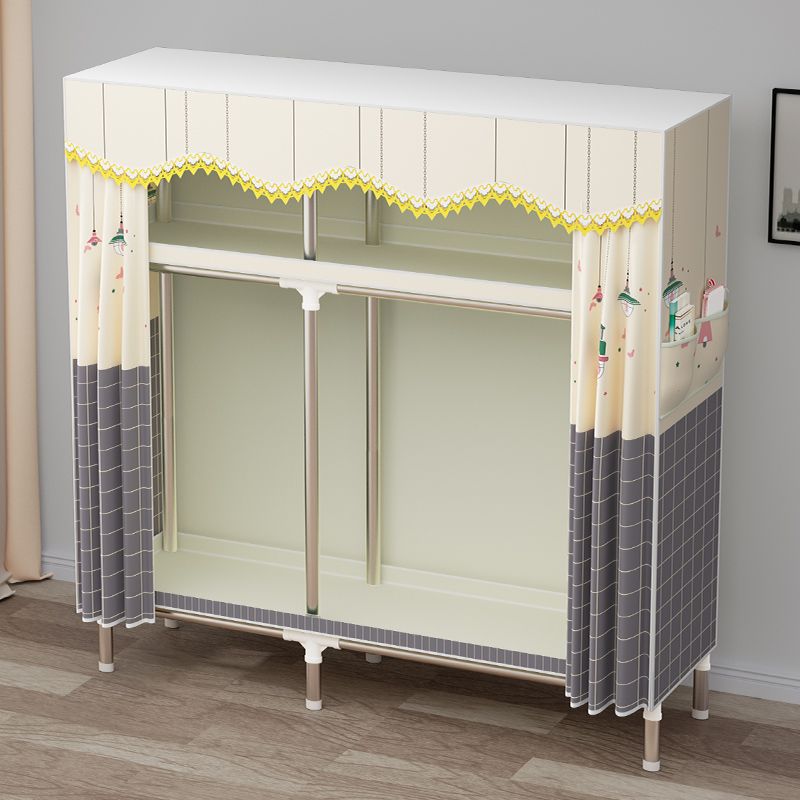Simple Wardrobe for Rental Housing, Home Bedroom, Reinforced Thickened Steel Pipe, Strong and Durable, Assembled Cloth Clothing Aoyue