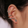 Three dimensional earrings, ear clips, retro zirconium, diamond encrusted