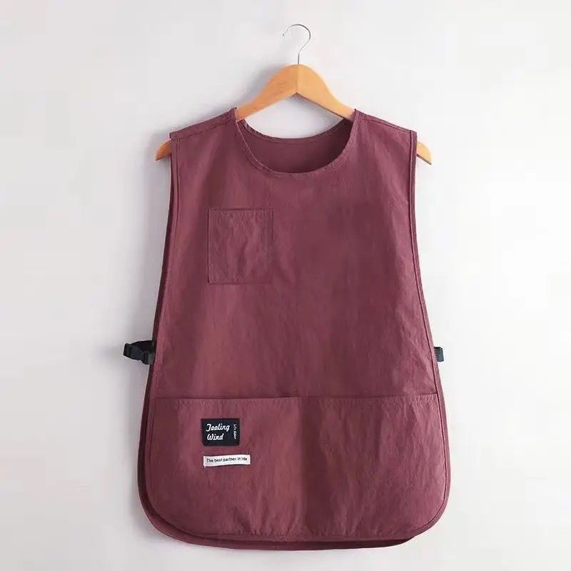 Delantal de cocina para el hogar coreano, ropa de trabajo de cafetería resistente a las salpicaduras, chaleco transpirable, cintura de estilo grande, unisex
