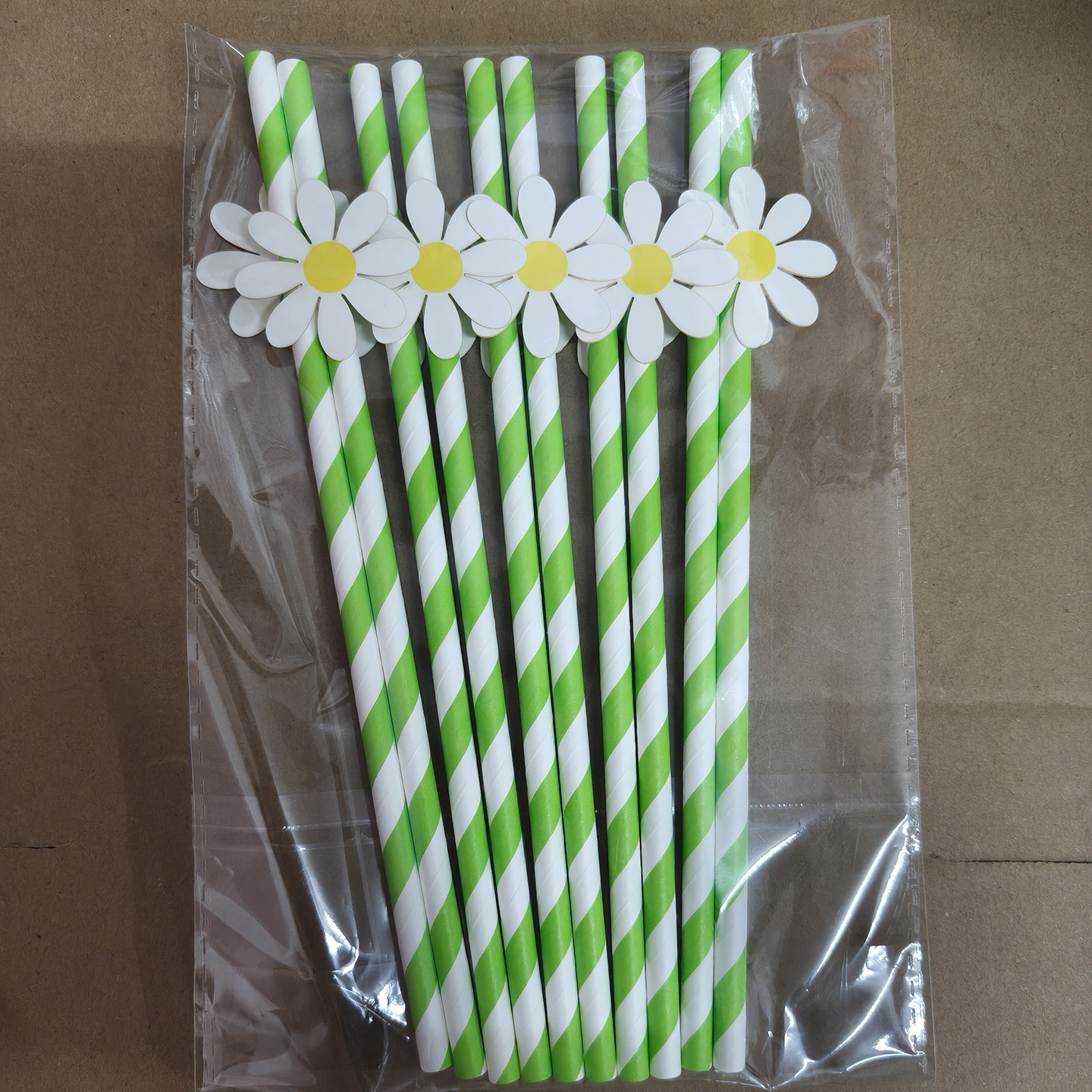 Flores de paja decoración fiesta papel paja margarita desechable postre pastel bar bebida paja