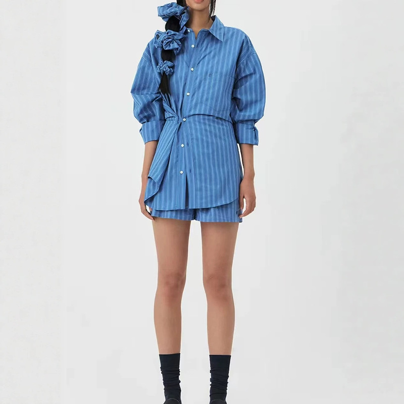 Now available: GROVE26 new autumn women's striped slim-fit long-sleeve Korean-style shirt Now available: GROVE26 new autumn women's striped slim-fit long-sleeve Korean-style shirt