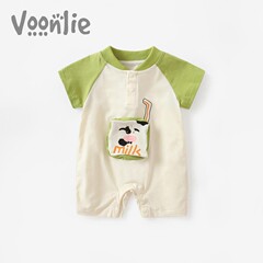 Baby clothes summer set thin mens baby onesie for full moon and 100 days short sleeve sleeper summer crawl suit