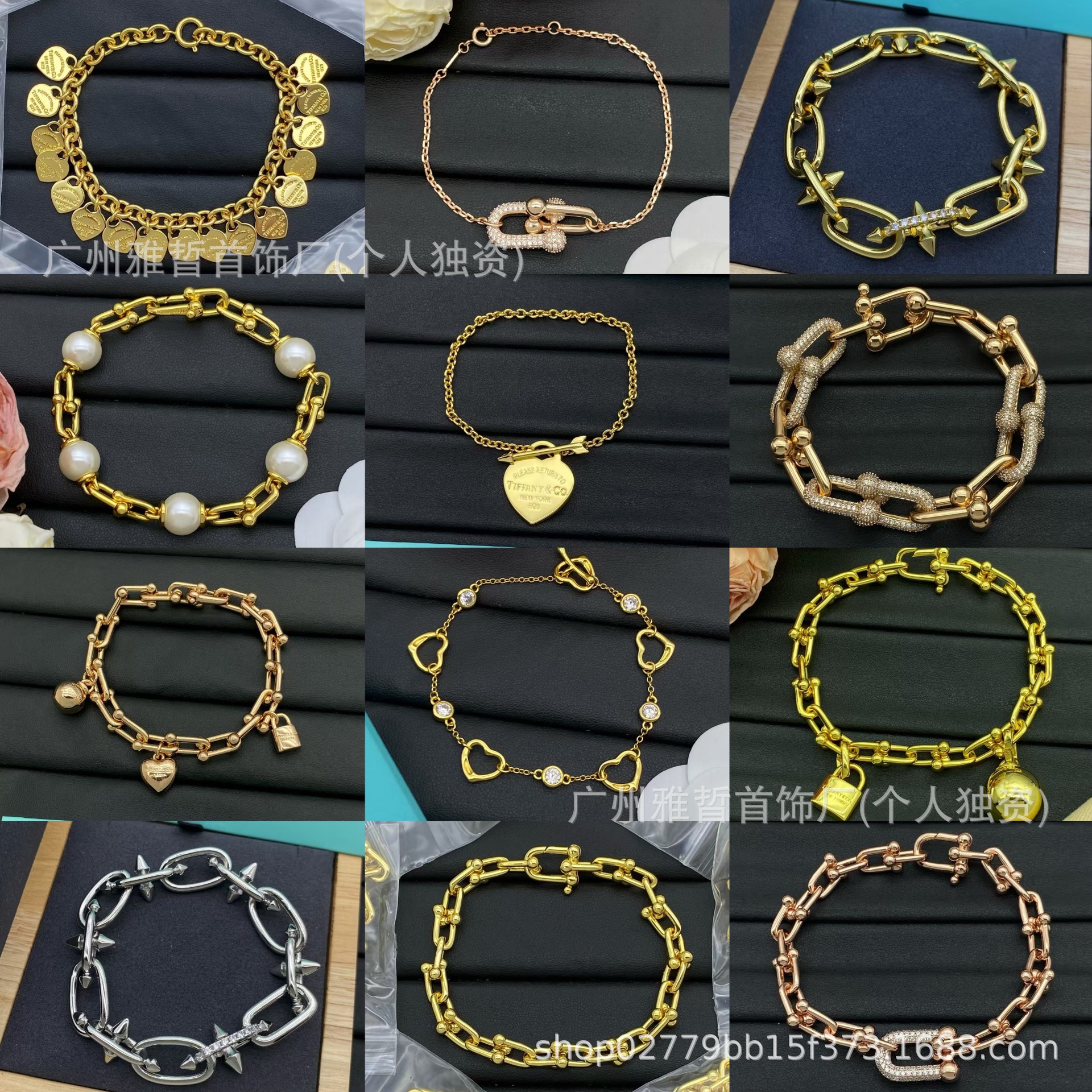 跨境T家精工新款手链高级百搭欧美时尚气质竹节u经典手饰工厂批发
