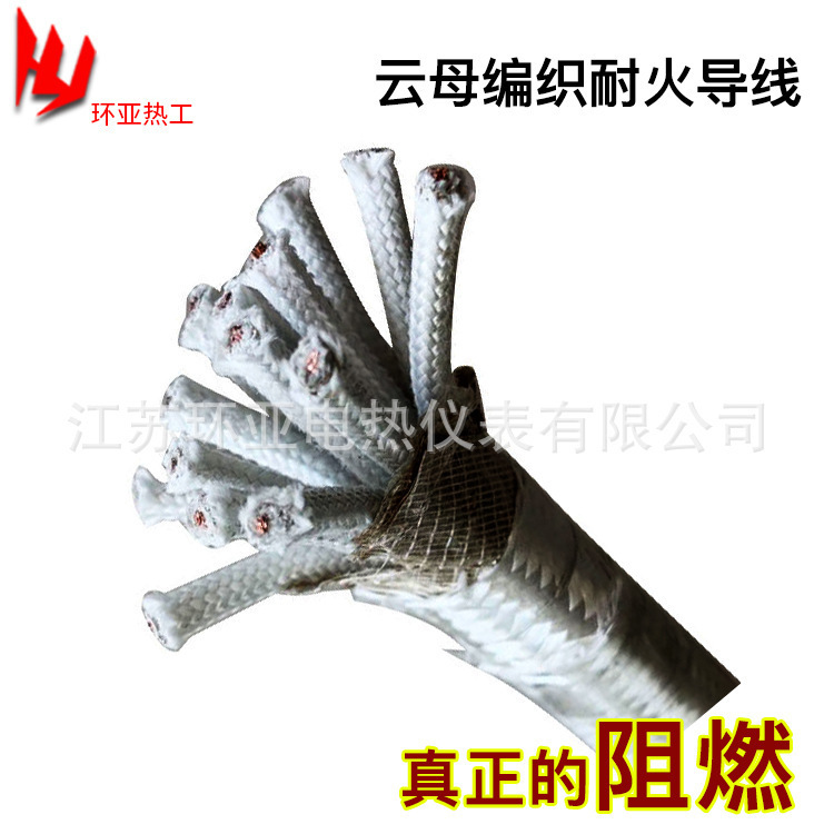 Mica braided high temperature resistant cable 2 core 3 core multi core injection molding machine electromagnetic heating wire factory straight hair