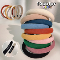 Pure Color Fashion Blogger 2024 New Foam Wide Brim High Crown Headband Face Washing Hair Pin Head Accessory Hair Clip