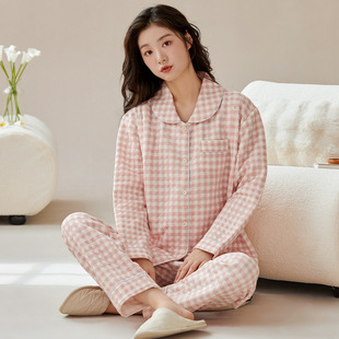 Class A monthly clothing cotton air cotton maternity clothes 7A antibacterial nursing pajamas spring and autumn nursing clothes four seasons suit
