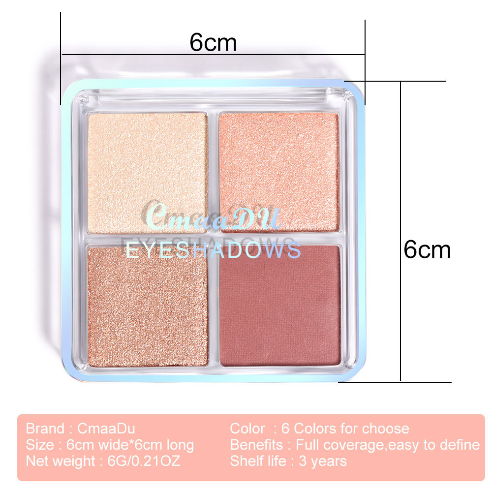Check it out! Link Disclaimer - Exclusive for foreign trade :CmaaDU 4-color Eyeshadow matte Pearlescent Eyeshadow palette Item Picture