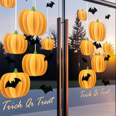 万圣节装饰静电贴纸HALLOWEEN氛围布置玻璃橱窗门贴窗花窗贴双面