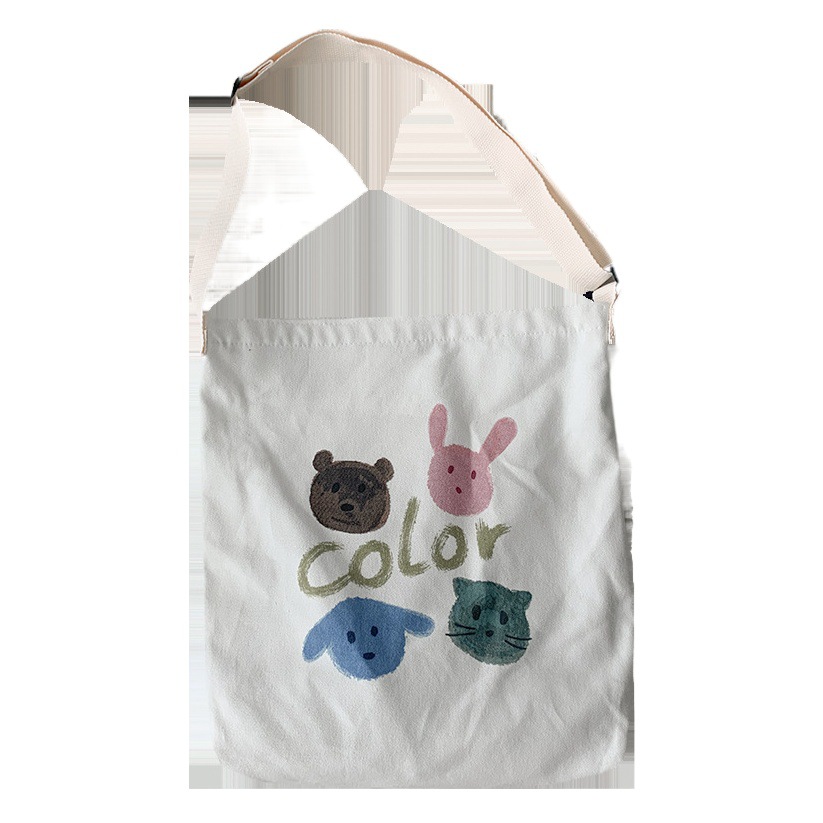 Crossbody bolsa de lona para las mujeres all-matching ins celebridad Internet de gran capacidad nuevos deportes engrosados estilo coreano estudiante tutorial portátil