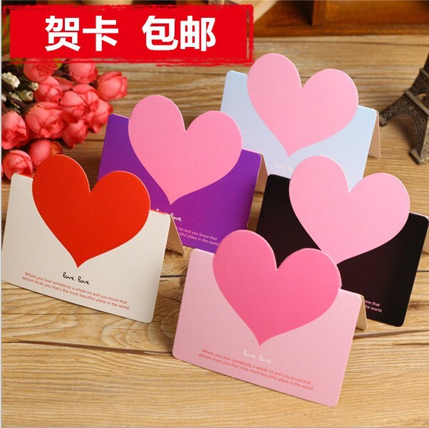 Wholesale Simple Love Greeting Cards, Creative Universal Holiday Cards, Valentine's Day Birthday Blank Blessing Message Cards
