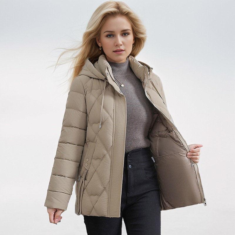 Women's Clothing Large size hooded winter mother's new fashion cotton coat warm middle aged slim short Warm jacket cotton coat_voghion.com