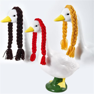 Foreign Trade Amazon Cross-Border Best-Selling Pure Handmade Crocheted American Porch Big Goose Wig Hat Cute Pet Hat