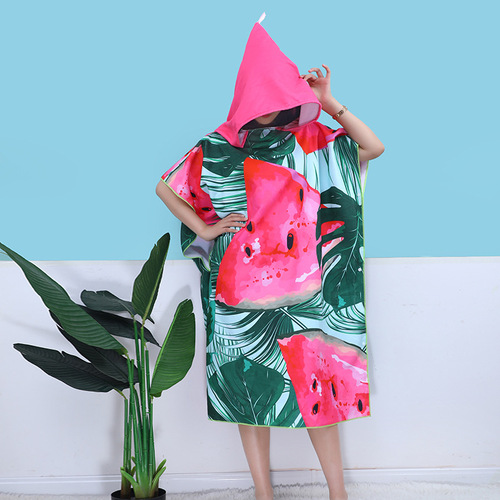 Beach Towel Ultra-Fine Fiber Reactive Printing Fashion Beach Water Absorbent Soft Portable Adult Wearable Bath Towel