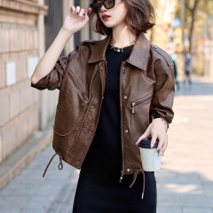 美式复古皮衣外套女高级感2025春秋季新款炸街机车服流行夹克上衣