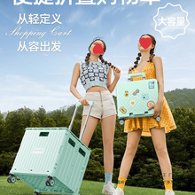 买菜车小拉车拿取快递便携折叠购物车摆摊小推车家用拉杆手拉拖车