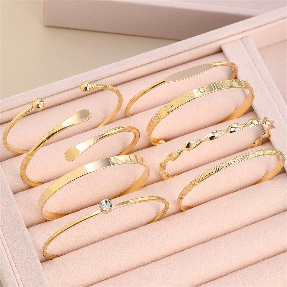 (Граница торговли), металлический набор, творческая геометрическая bracelet, 8 штук, европейский стиль