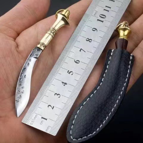 迷你黄铜小刀口袋刀户外刀便携随身多用锋利水果刀拆快递开箱小刀