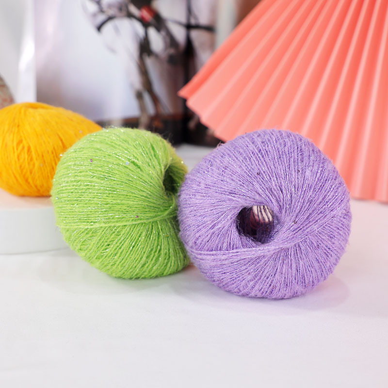 亮片马海毛金丝珠片手工diy编织围巾线毛线团细马海毛羊毛线批发