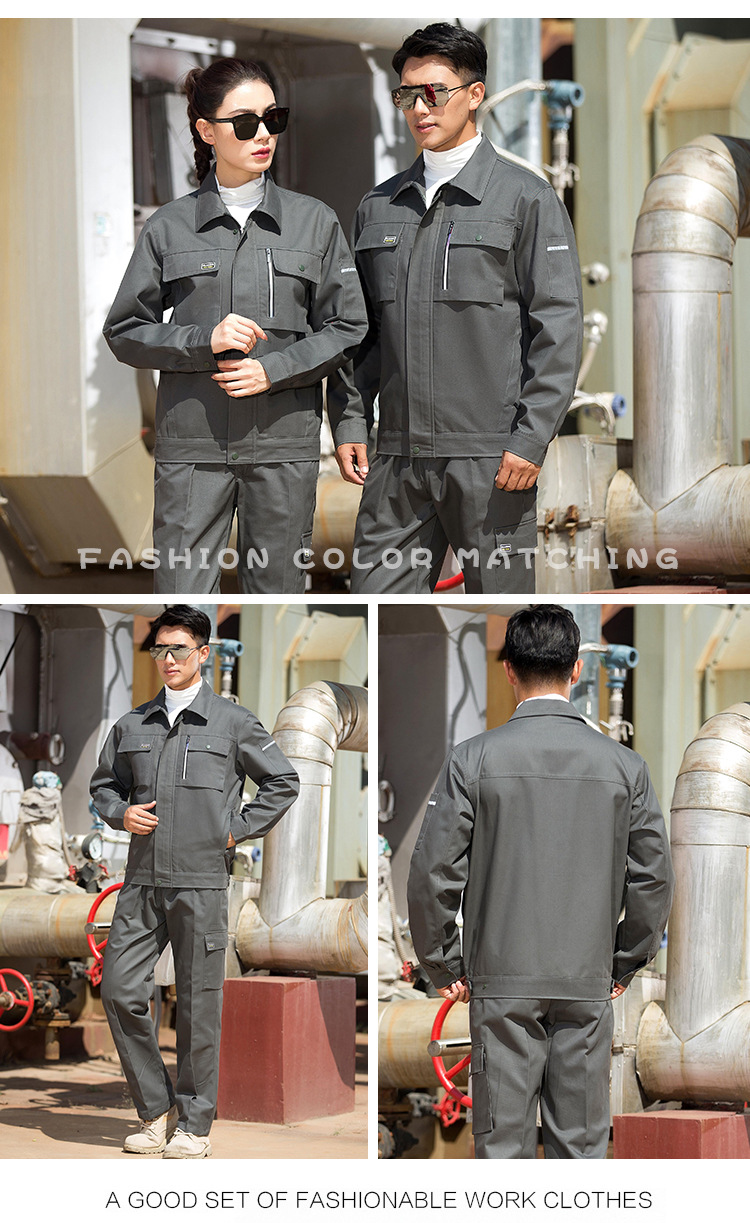 炫彩春秋长袖磨毛纱卡工装