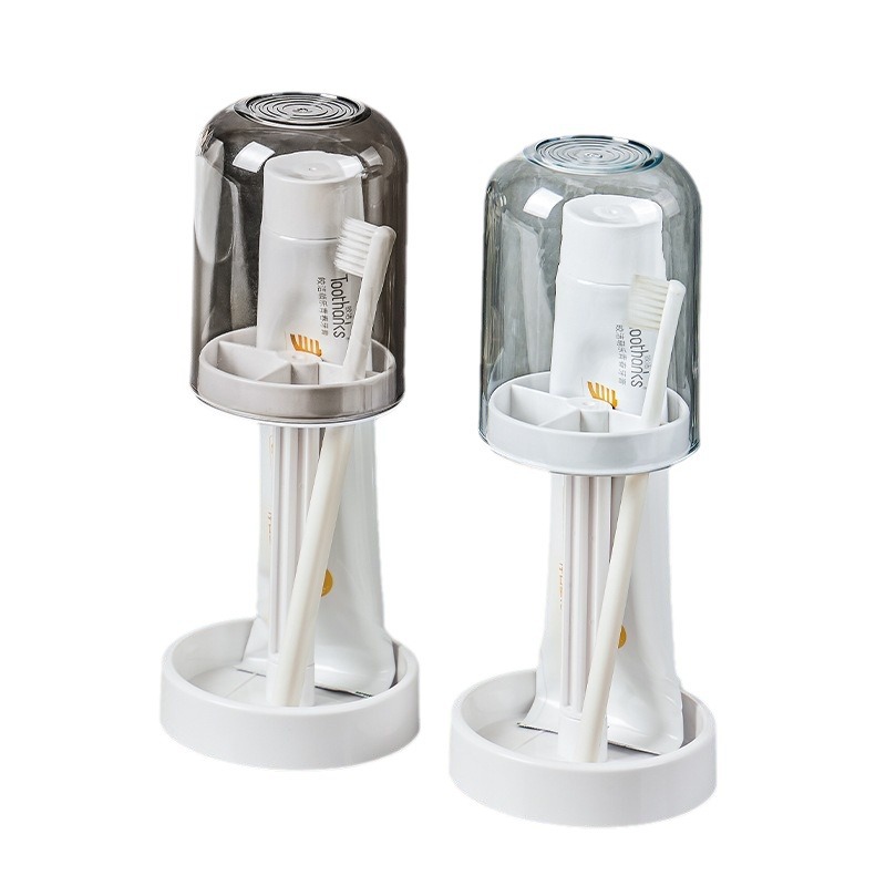Taza de lavado a prueba de polvo doméstica pasta de dientes base de cepillo con cubierta a prueba de polvo taza de enjuague conjunto de cepillo drenaje base de dientes rack
