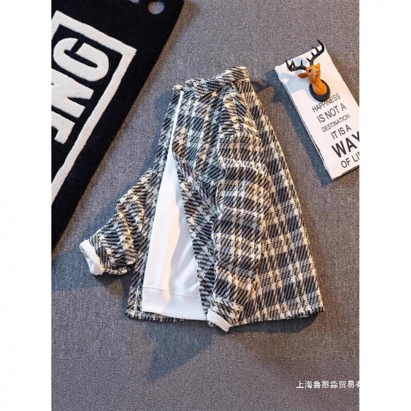 Chanel-Style Jacket with Woven Design, Versatile Couple's Shirt Jacket, New Autumn Men's Retro Swallowtail Top