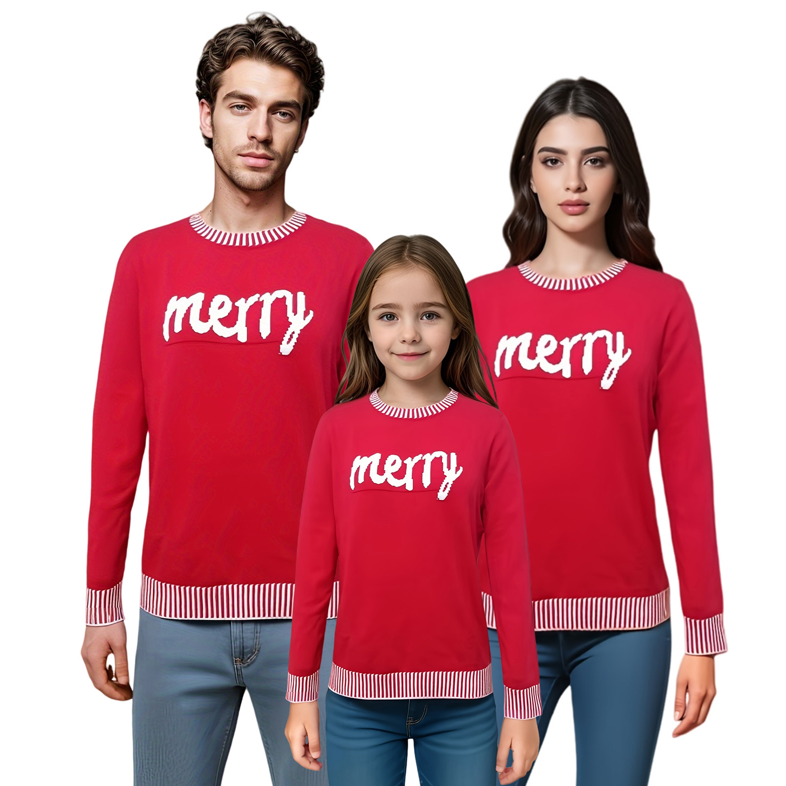 独立站亚马逊秋冬欧美圣诞亲子毛衣圣诞节亲子圣诞装节日派对装