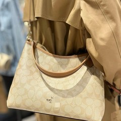 カルダモン家高バージョン2024ローレル片肩ミルク茶色老花斜めショルダー放浪バッグトート大容量脇下バッグ