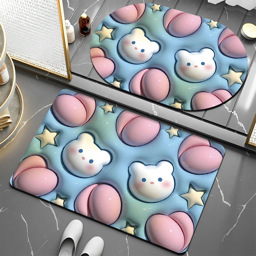 Venta al por mayor imitación de barro de diatomeas alfombra de piso moderno minimalista baño puerta alfombra de piso baño absorbente de barro de diatomeas alfombra de piso de secado rápido