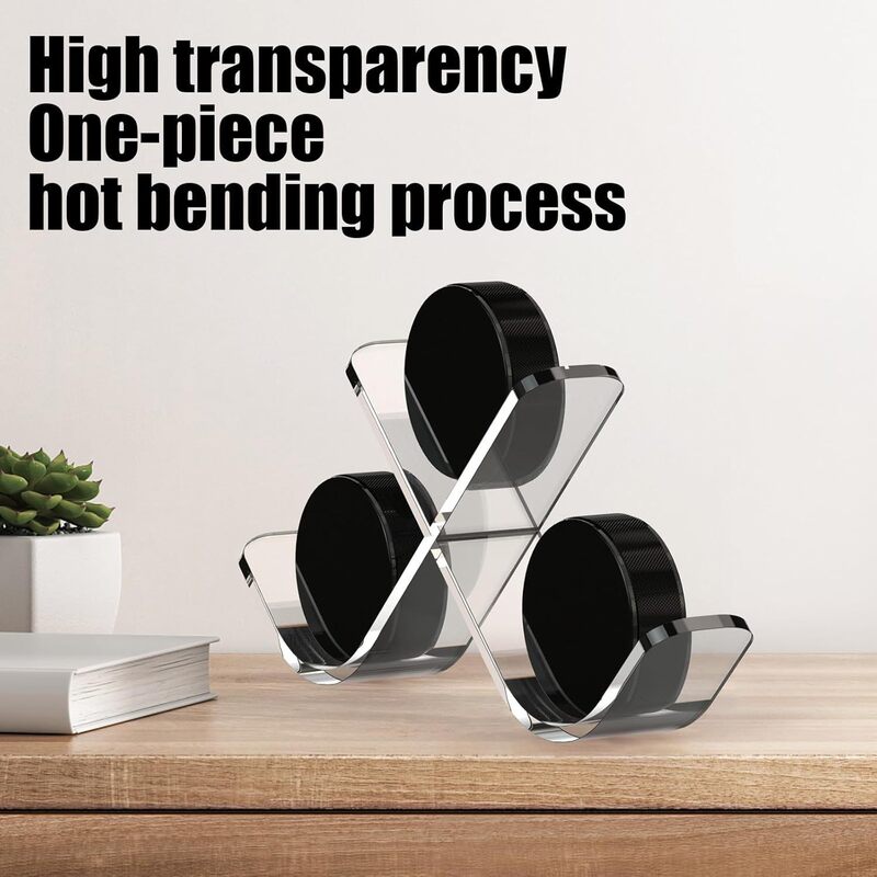 Cross-Border Acrylic Ice Hockey Display Stand Desktop Autograph Commemorative Collection Transparent Three-Ball Storage Rack Hockey Stand