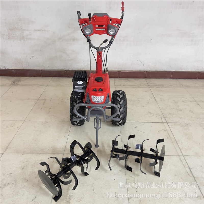 Mini-cultivador de dos conducciones de 7,5 hp tipo de iluminación arado de tierras de cultivo zanjadora de mano cultivador rotativo agrícola image 1
