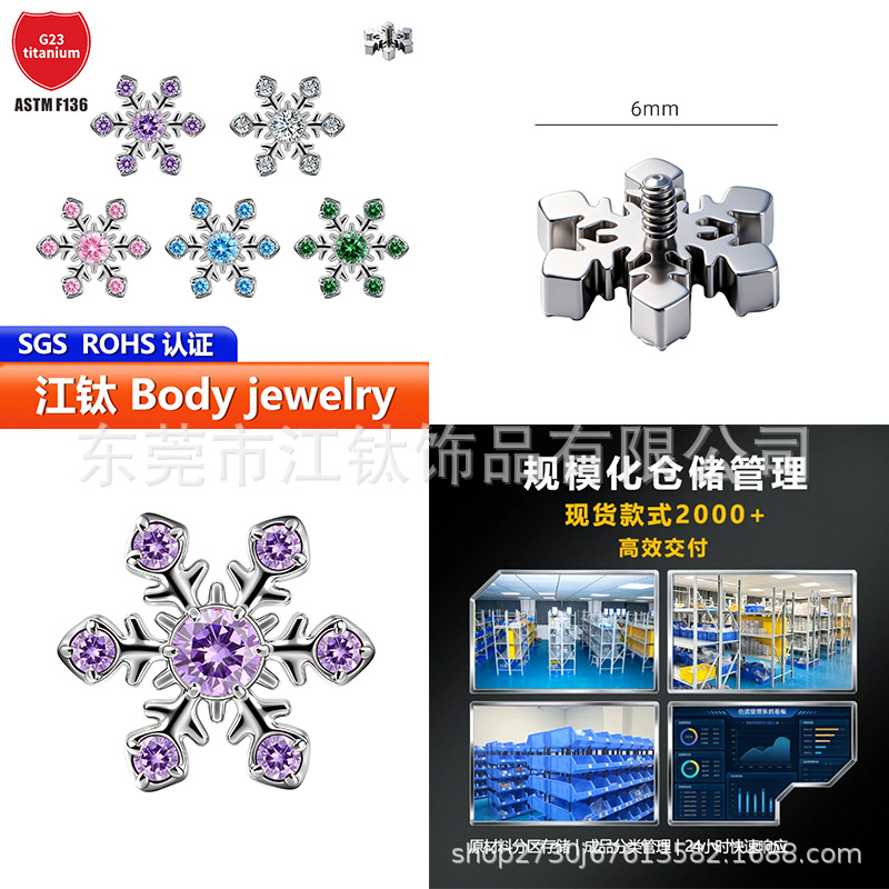 Pointed titanium steel lip stud product view