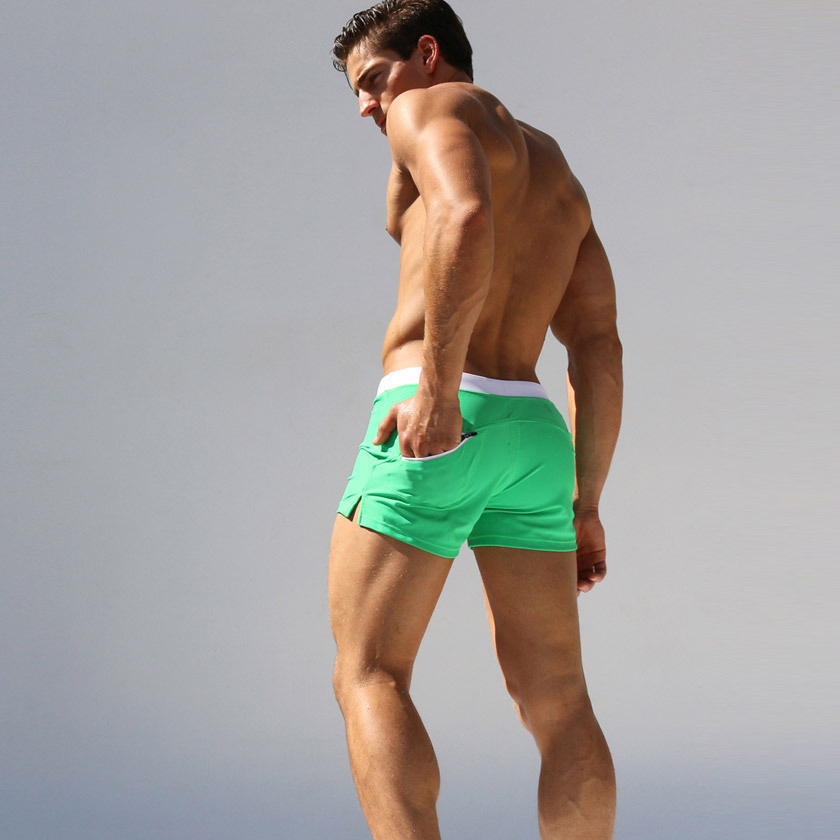 Herren Badehose Aus Nylon Einfarbig Dehnbar Und Bequem_voghion.com