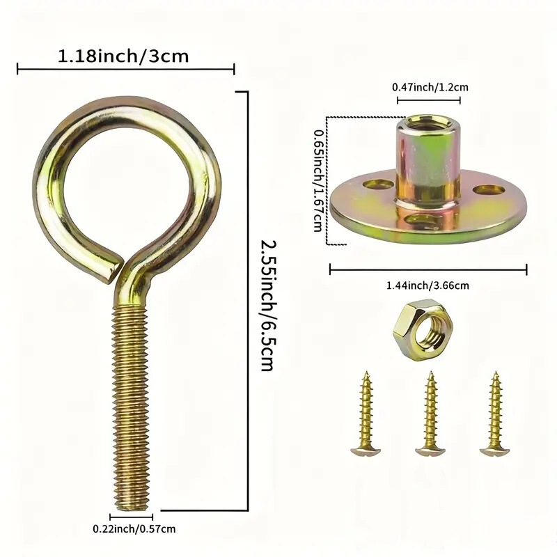 Cross-Border Hot-Selling Rotatable Ceiling Hook, Silver Color, Sturdy Wall-Mounted Metal Hook, Round Ceiling Hook